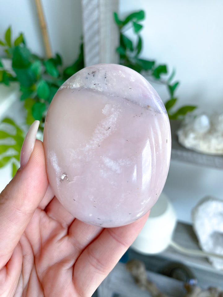 Large Pink Opal Palm Stone #2 - Get Exact Item
