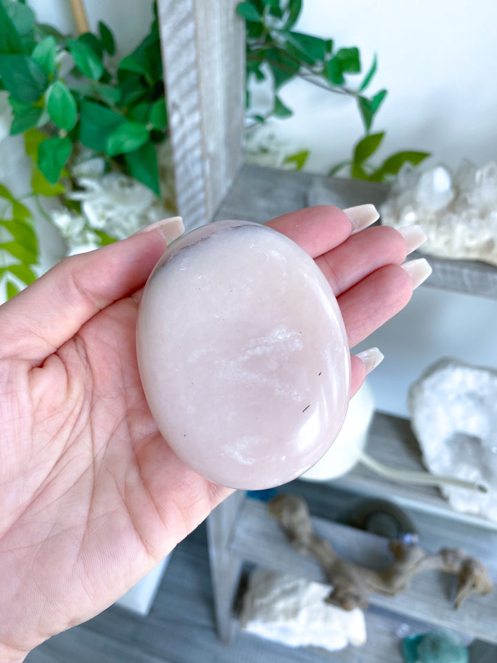 Large Pink Opal Palm Stone #2 - Get Exact Item