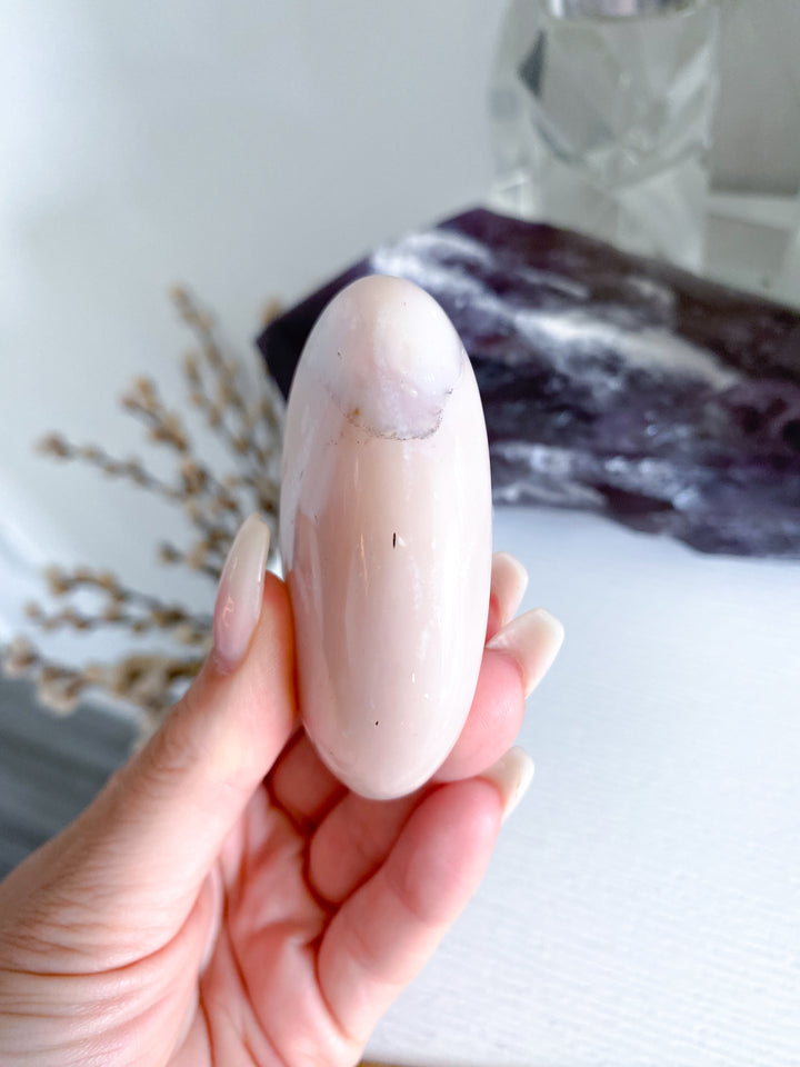Large Pink Opal Palm Stone #2 - Get Exact Item