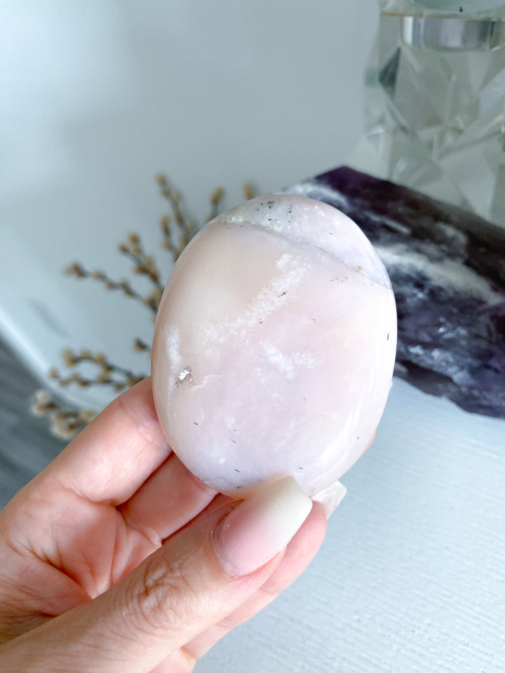 Large Pink Opal Palm Stone #2 - Get Exact Item