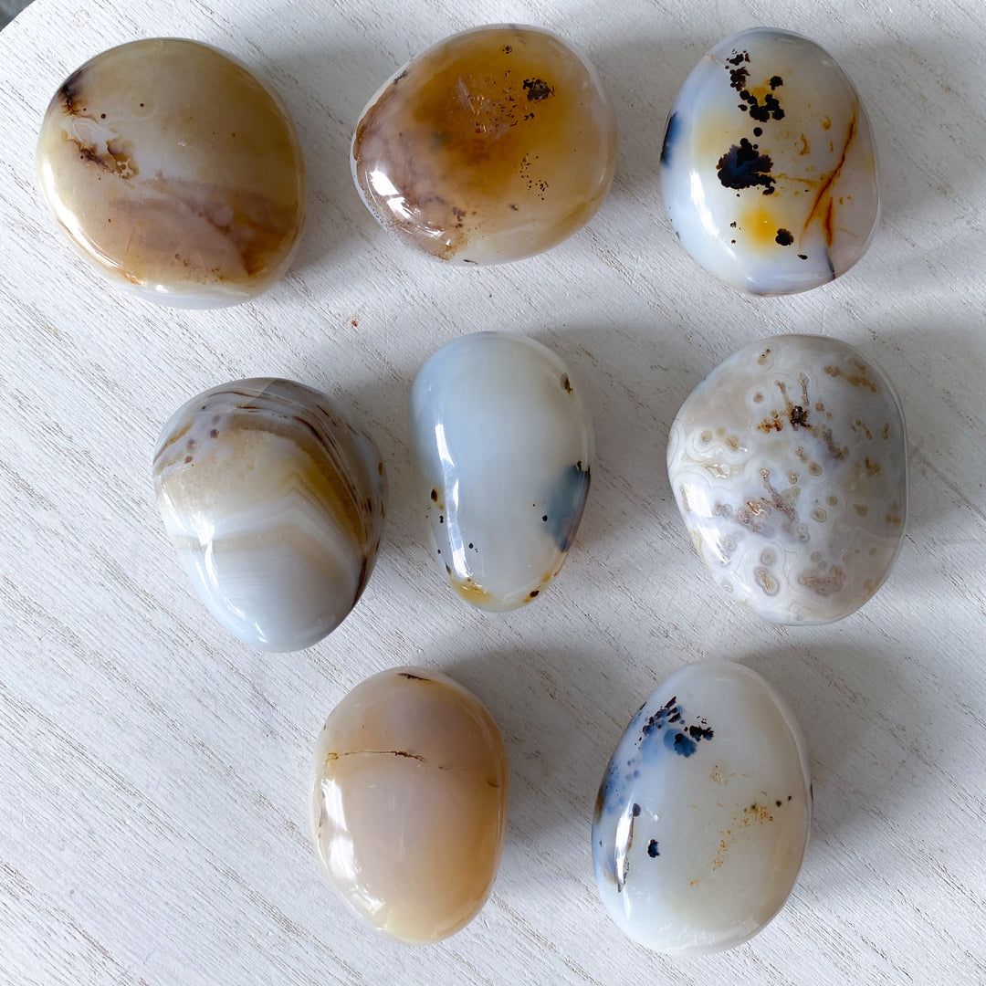 Dendritic Agate "Plentitude" Palm Stone - You Choose