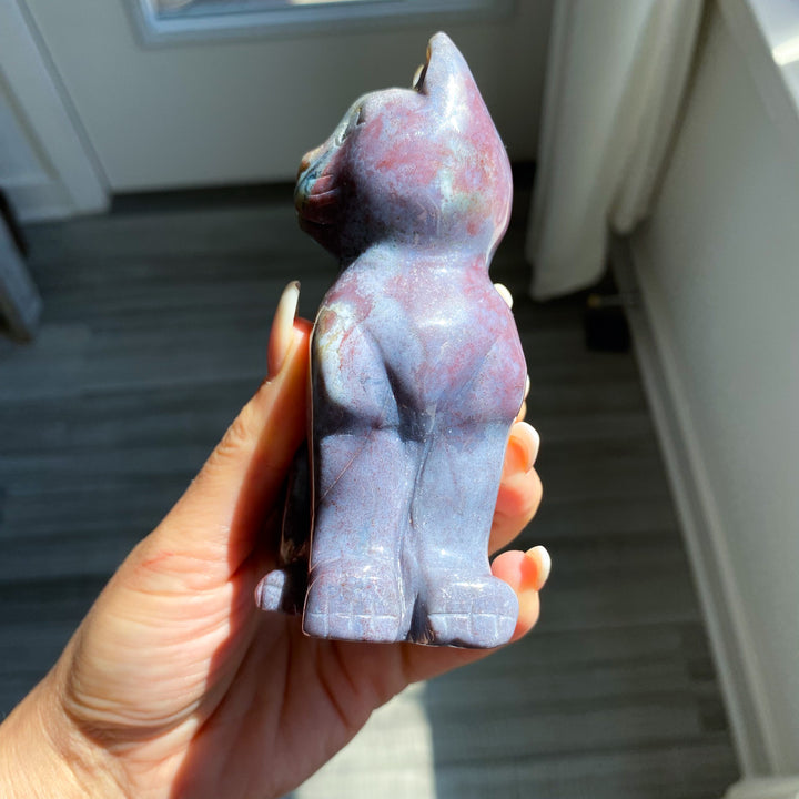 Ocean Jasper Cat Carving 1 lb 