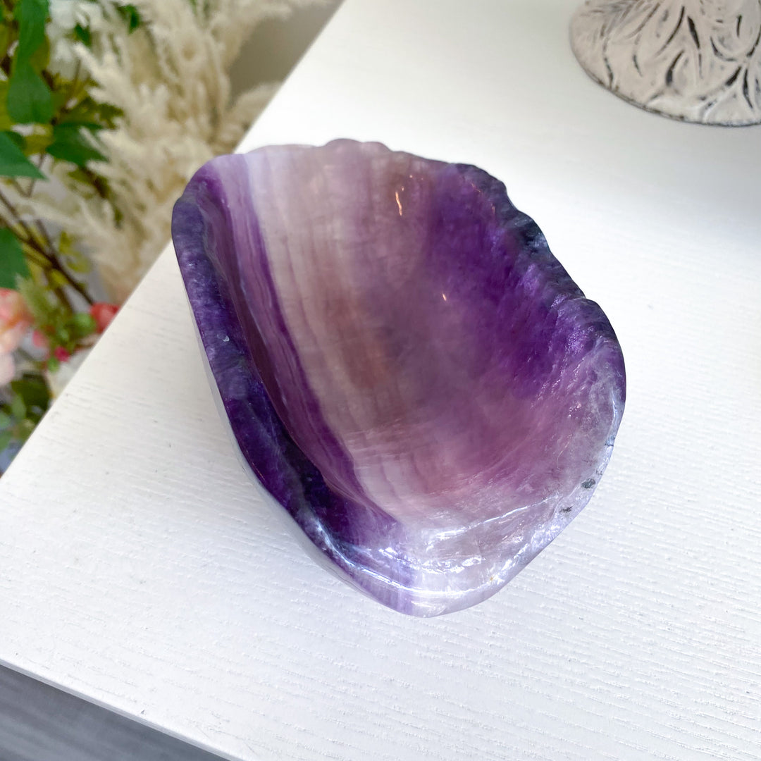 Large Purple Fluorite Bowl 1.11 lb