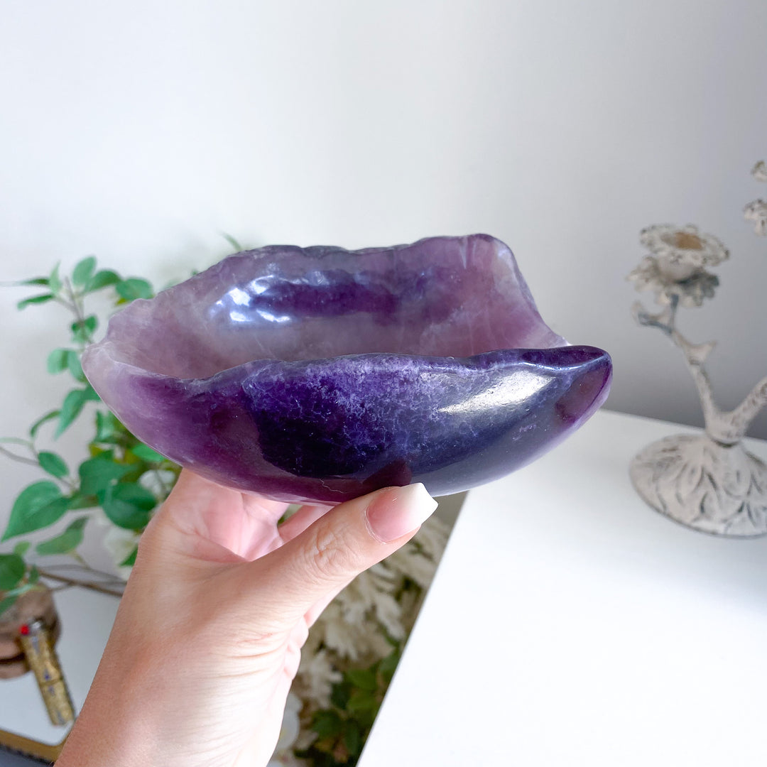 Large Purple Fluorite Bowl 1.11 lb