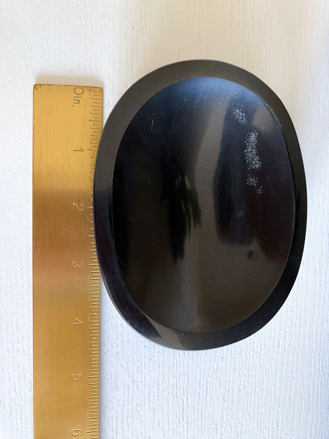 Shiny Black Jade Dish 4.5" x 3"