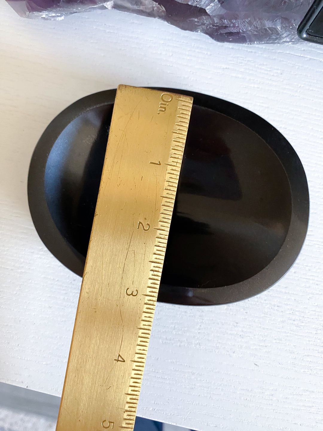Shiny Black Jade Dish 4.5" x 3"