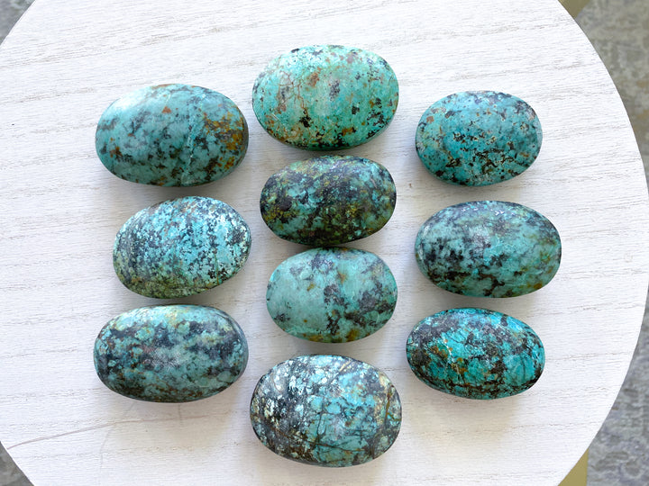 Small African Turquoise Palm Stone - Aligns all the Chakras