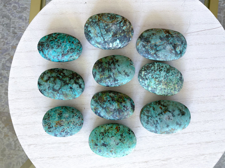 Small African Turquoise Palm Stone - Aligns all the Chakras