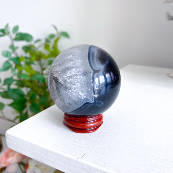 Black Agate Sphere 