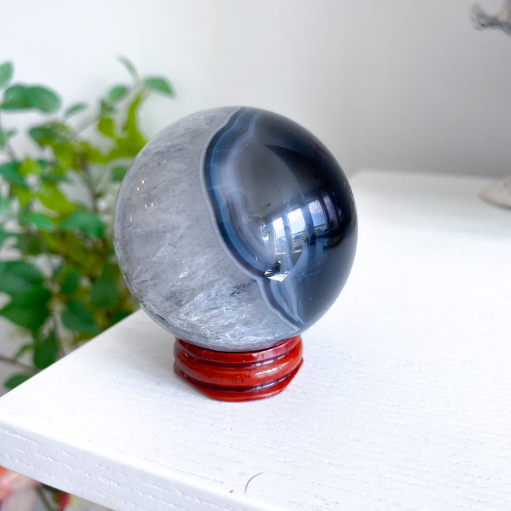 Black Agate Sphere 