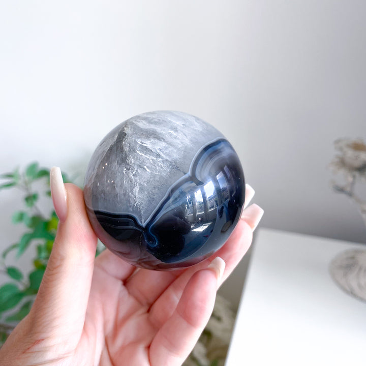 Black Agate Sphere 