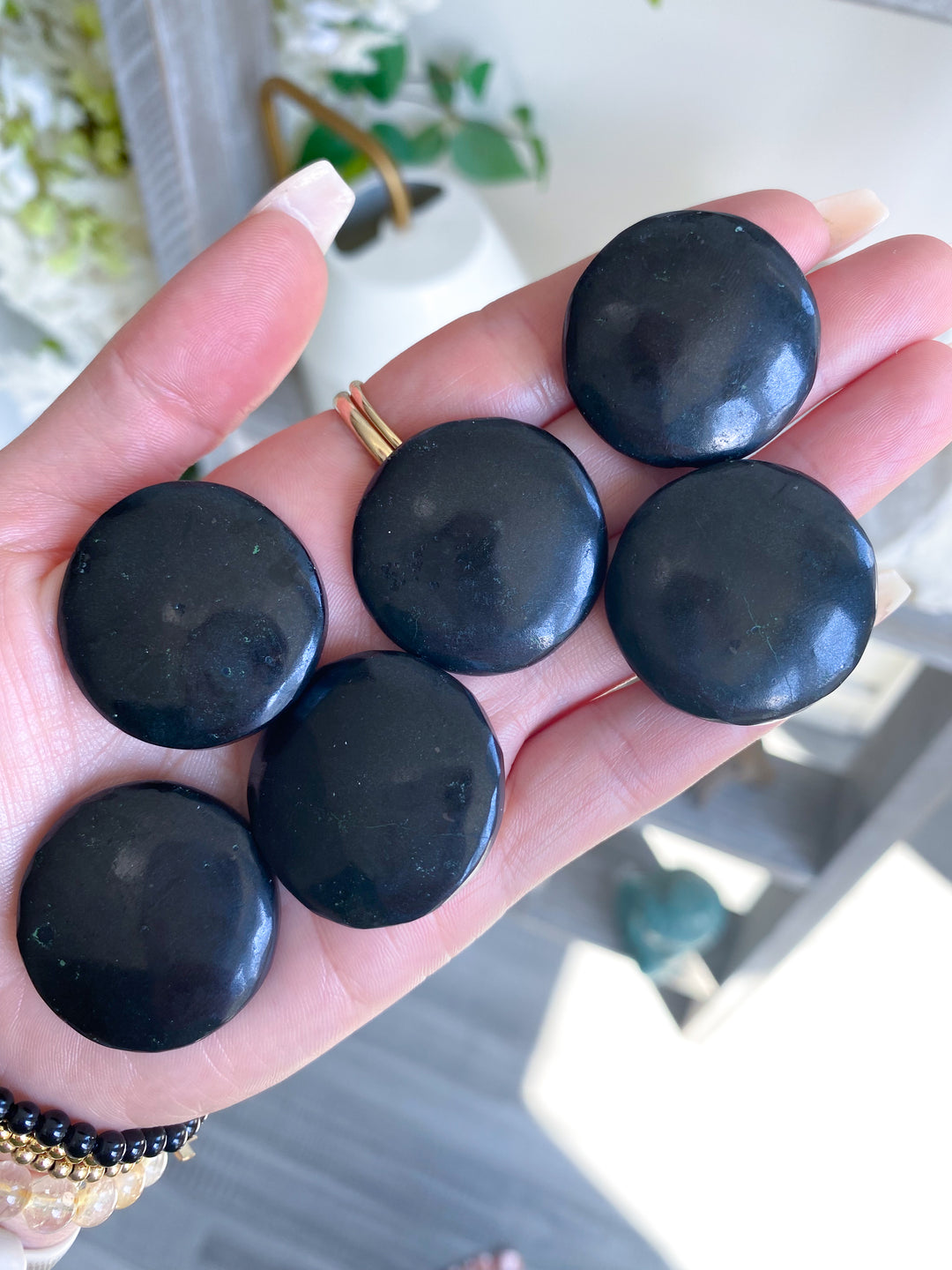 Black Tourmaline Coin