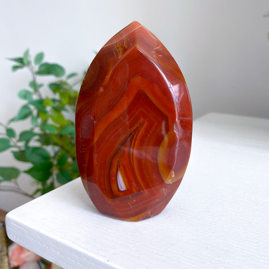 Carnelian Flame w/ Druze Cave 