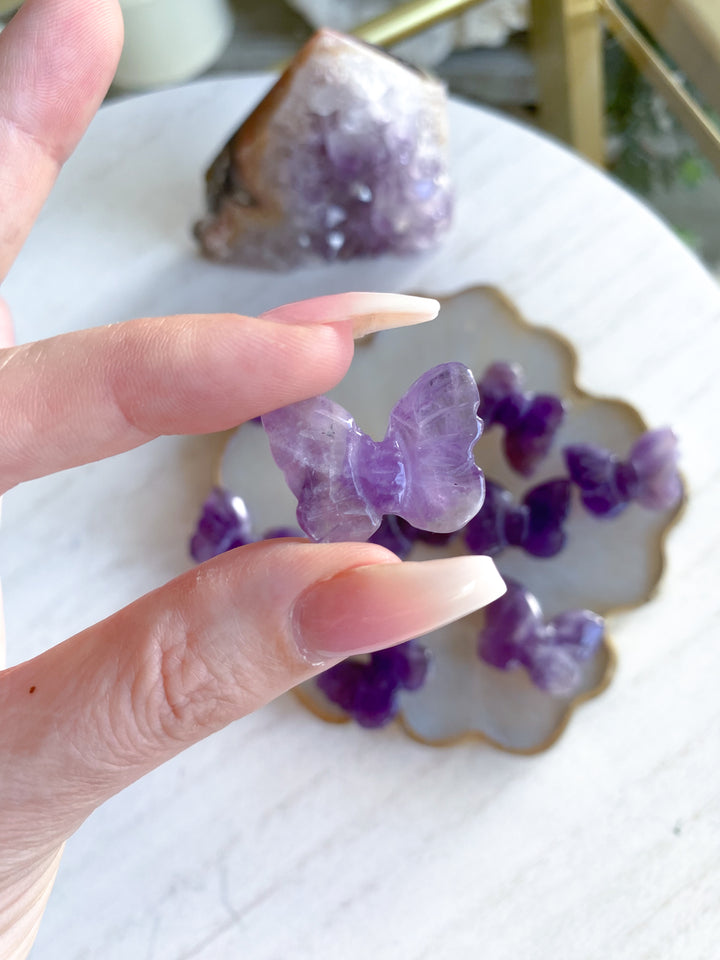 Amethyst Mini Butterfly Carving