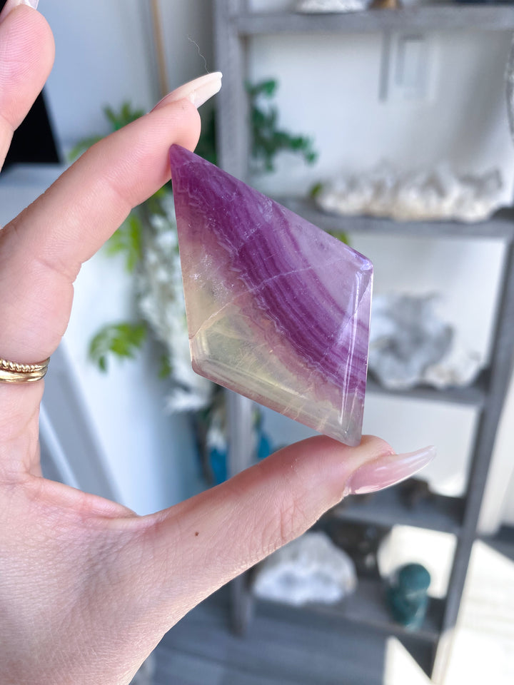 Purple Rainbow Fluorite Diamond
