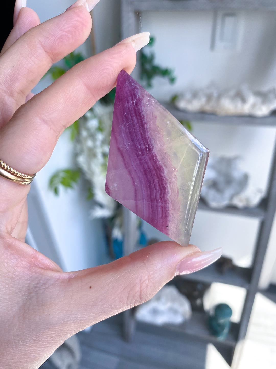 Purple Rainbow Fluorite Diamond