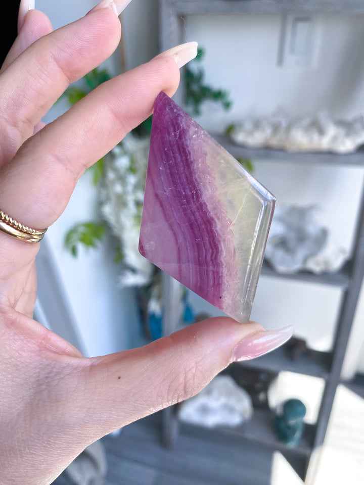 Purple Rainbow Fluorite Diamond
