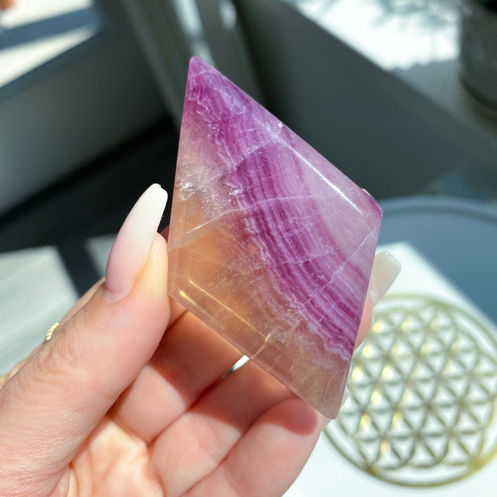 Purple Rainbow Fluorite Diamond