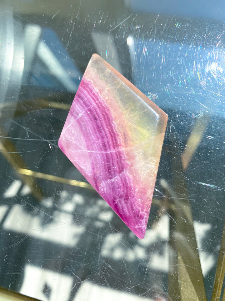 Purple Rainbow Fluorite Diamond