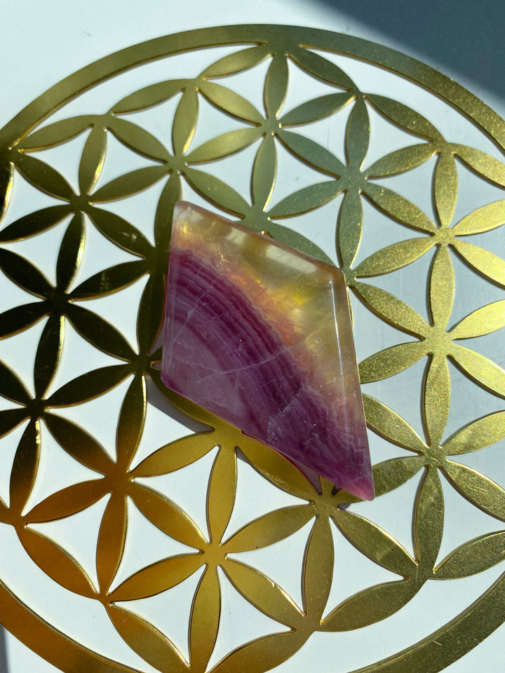 Purple Rainbow Fluorite Diamond