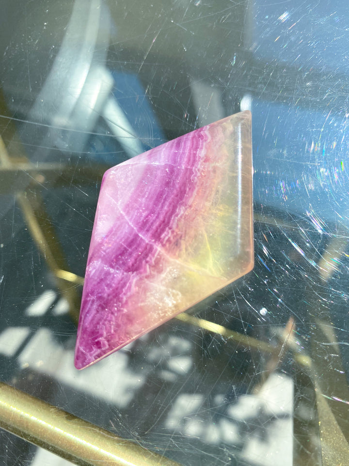 Purple Rainbow Fluorite Diamond