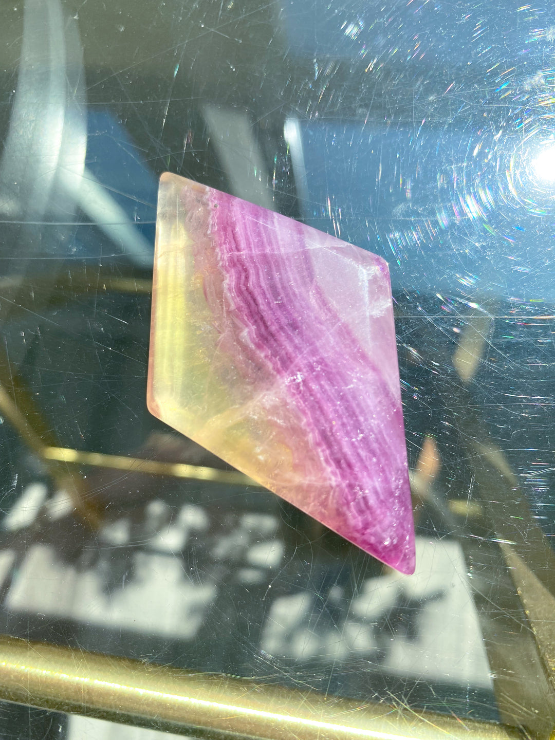 Purple Rainbow Fluorite Diamond