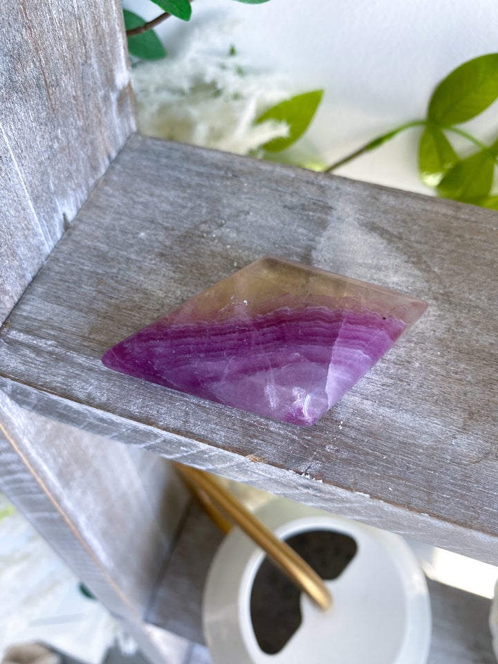 Purple Rainbow Fluorite Diamond