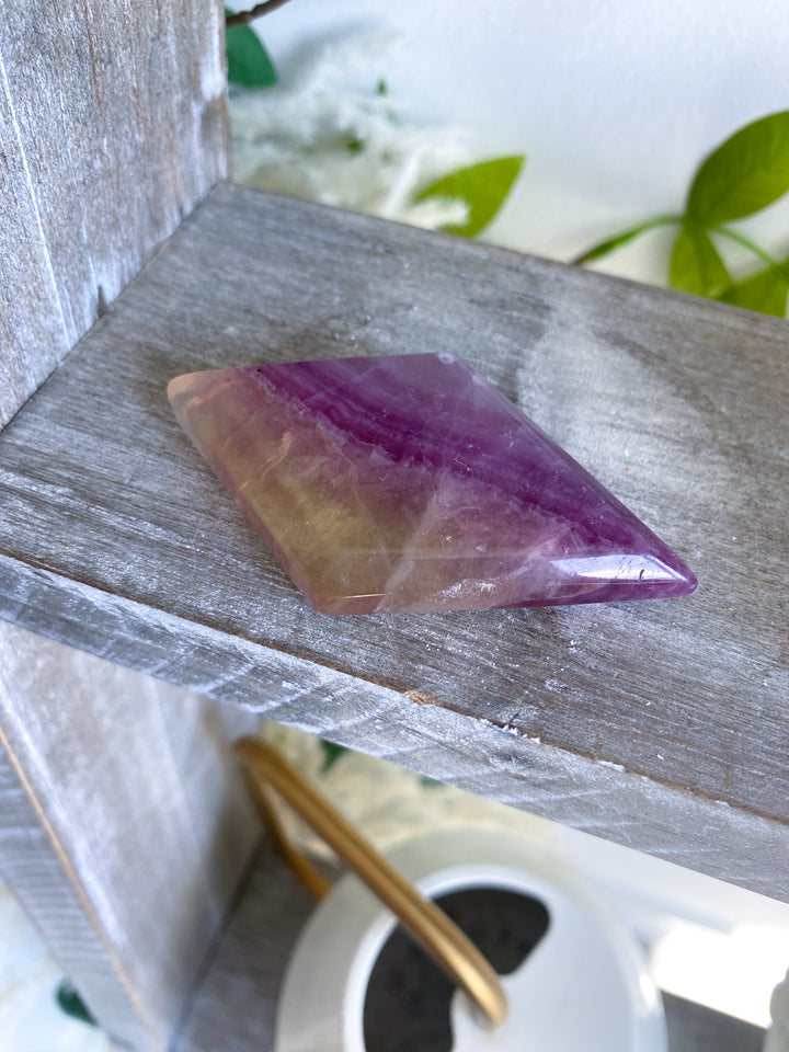 Purple Rainbow Fluorite Diamond