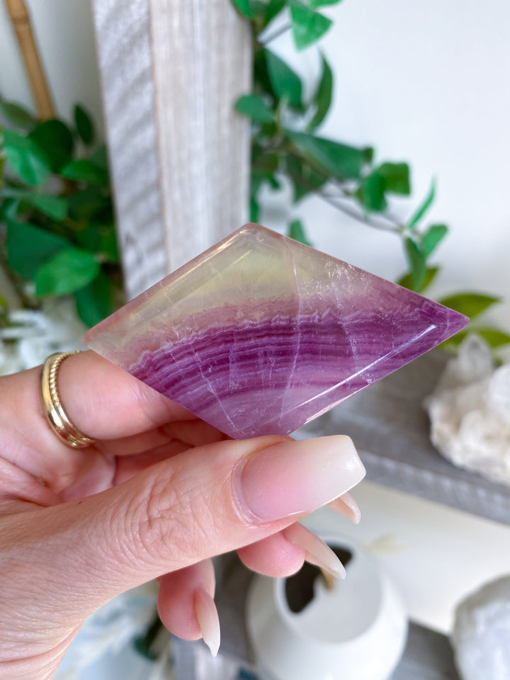 Purple Rainbow Fluorite Diamond