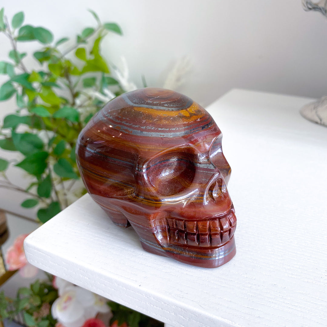 Large Tiger Iron Skull 1.8lb