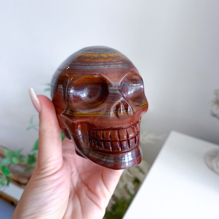 Large Tiger Iron Skull 1.8lb