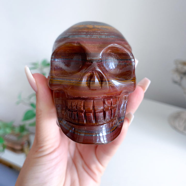 Large Tiger Iron Skull 1.8lb