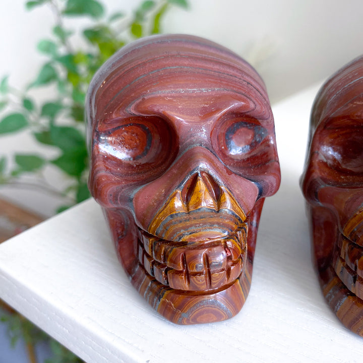 Red Eyes Large Tiger Iron Skull 1.8lb