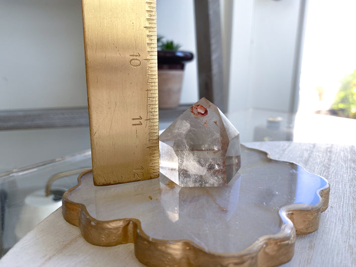 Tiny Natural Citrine Point with Hematite