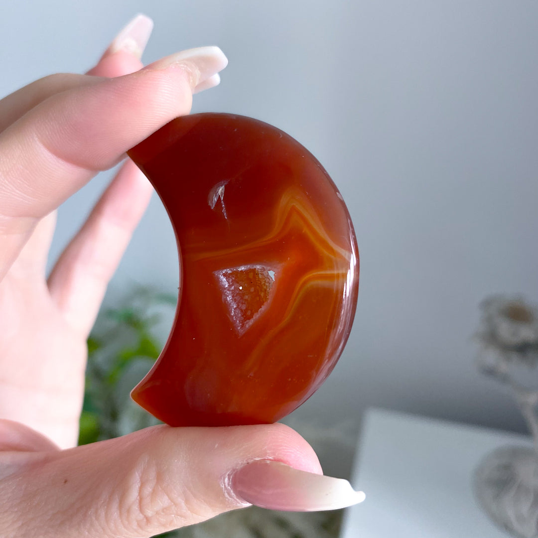 Carnelian Moon with Druse Portal 