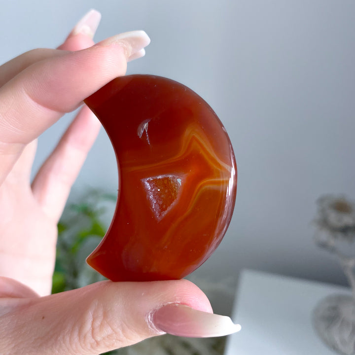 Carnelian Moon with Druse Portal 