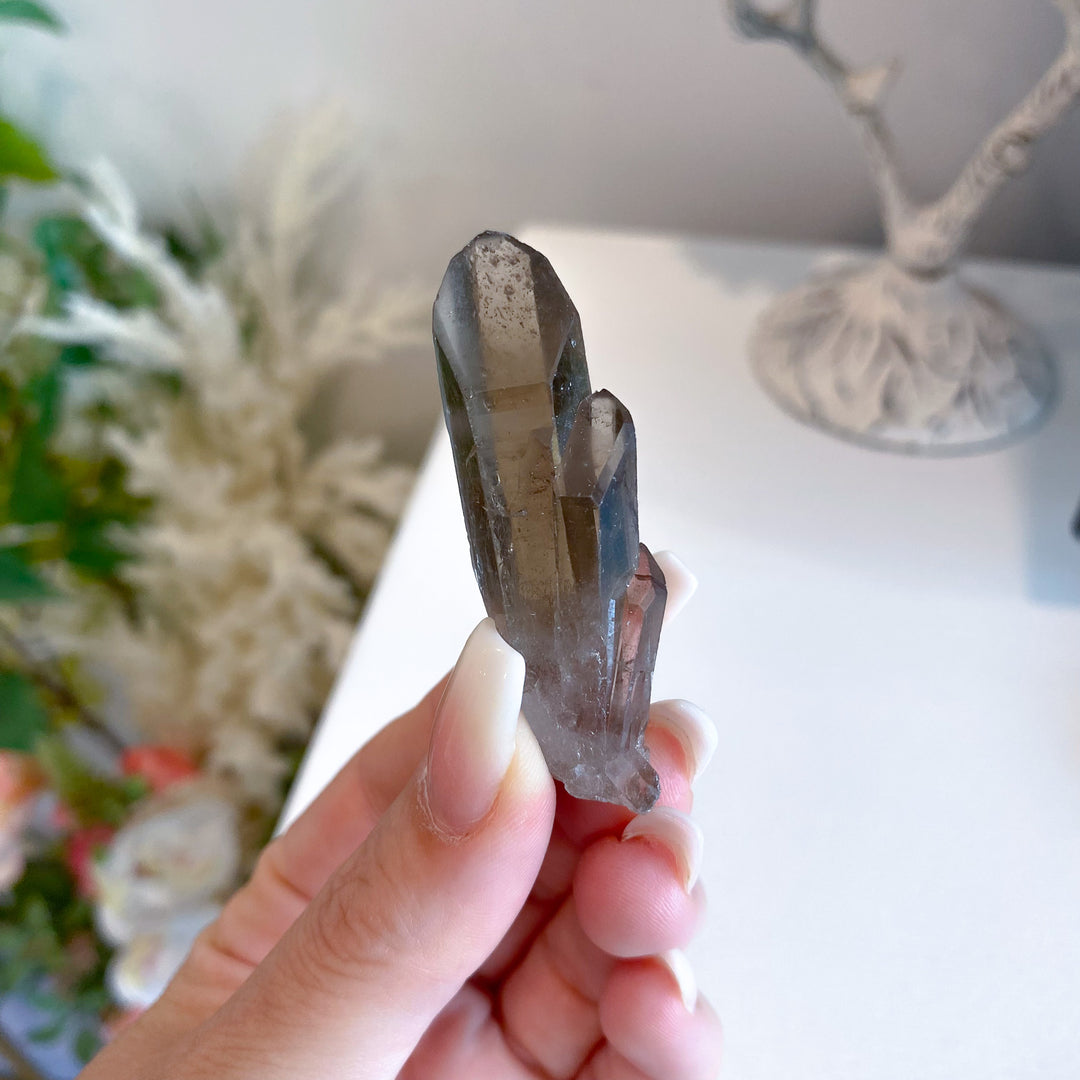 Triplet Raw Smokey Quartz Point 