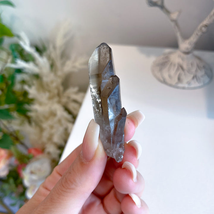Triplet Raw Smokey Quartz Point 
