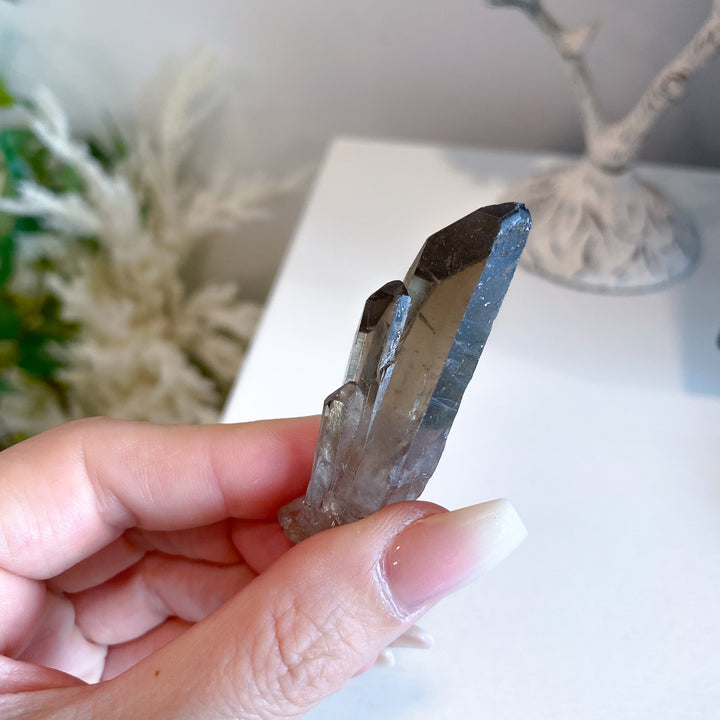 Triplet Raw Smokey Quartz Point 