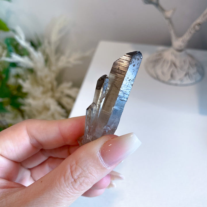Triplet Raw Smokey Quartz Point 