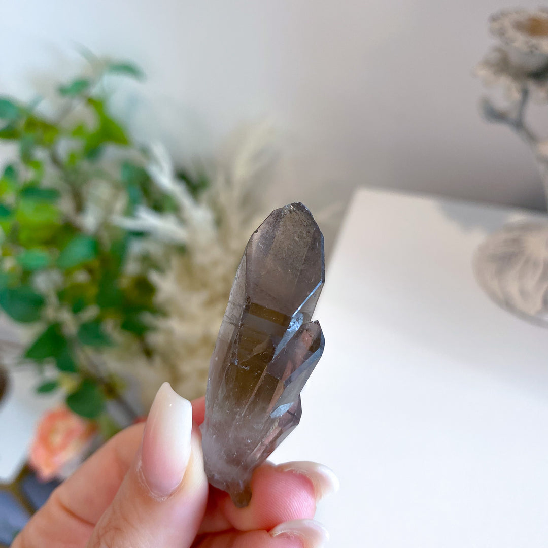 Triplet Raw Smokey Quartz Point 