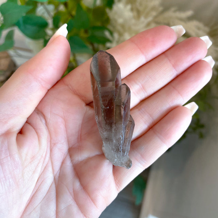 Triplet Raw Smokey Quartz Point 