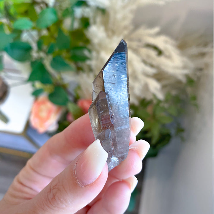 Triplet Raw Smokey Quartz Point 