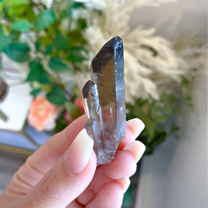 Triplet Raw Smokey Quartz Point 
