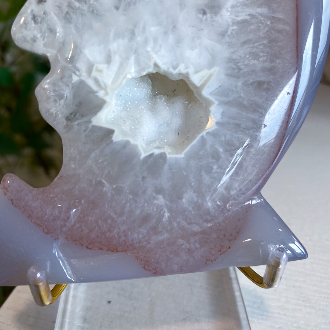 Gray Quartz Agate Moon 