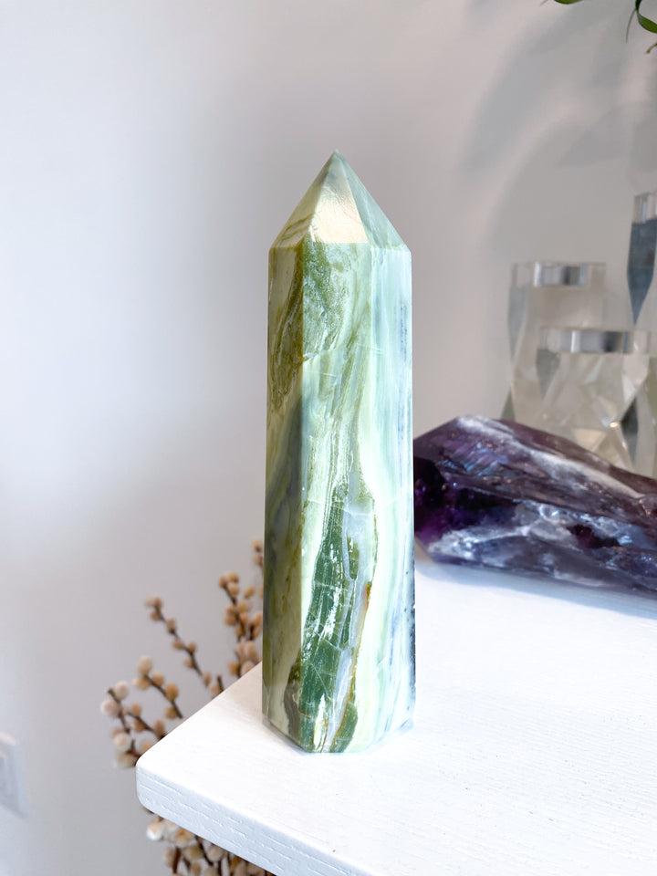 XL Green Serpentine Tower 7"