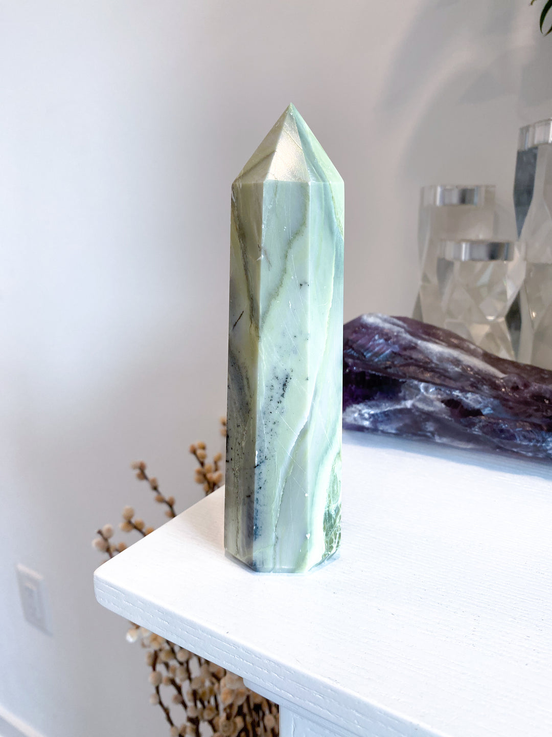 XL Green Serpentine Tower 7"