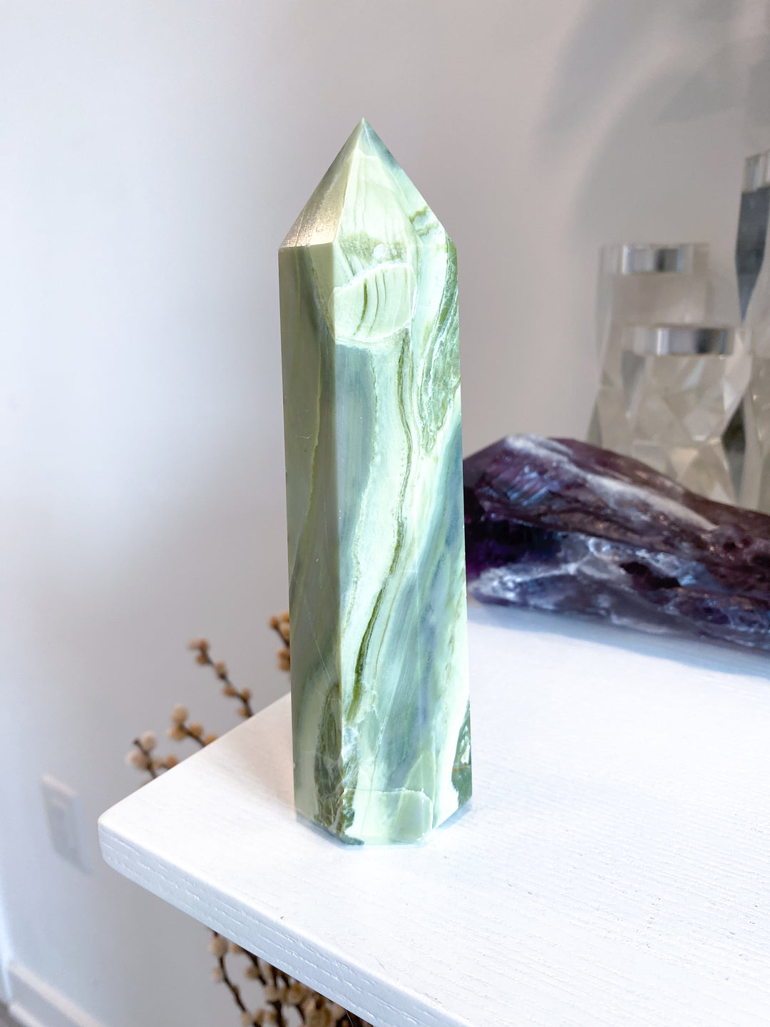 XL Green Serpentine Tower 7"