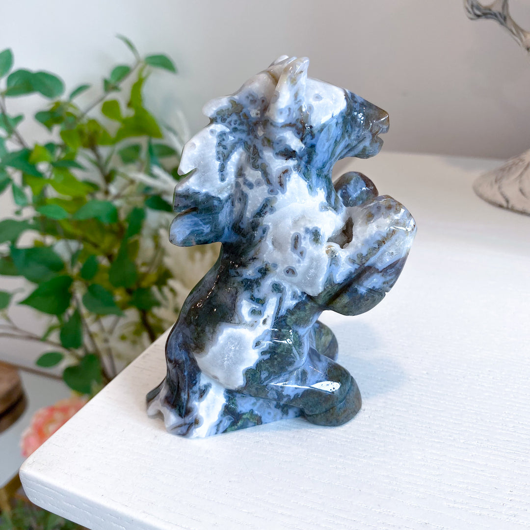 Large Moss Agate Horse 