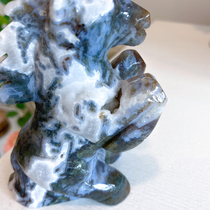 Large Moss Agate Horse 
